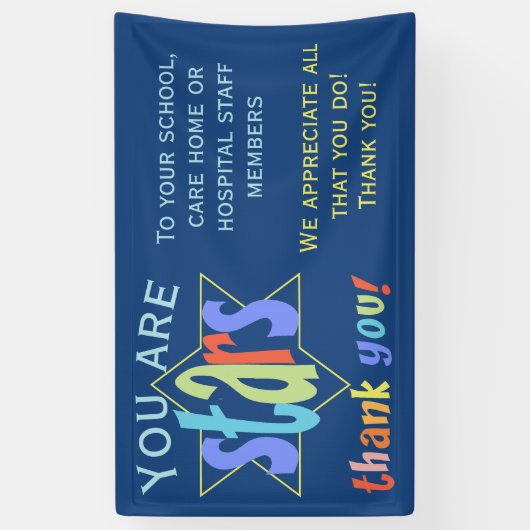 Banderoles Merci Vous Êtes Étoiles Appréciation (Vertical)