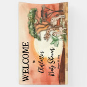 Banderoles Mère et bébé Giraffe Safari Baby shower Bienvenue (Vertical)