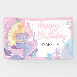 Banderoles Mermaid Anniversaire Aventure Soft Rose