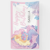 Banderoles Mermaid Anniversaire Aventure Soft Rose (Vertical)