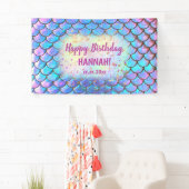 Banderoles Mermaid motif Joyeux anniversaire (En situation)