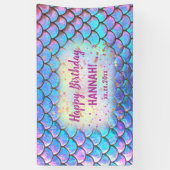 Banderoles Mermaid motif Joyeux anniversaire (Vertical)