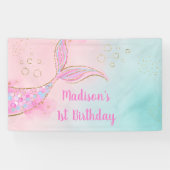 Banderoles Mermaid Pink Gold Anniversaire (Horizontal)