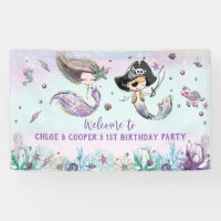 Mermaid Pirate Jumelles Jumelles Anniversaire