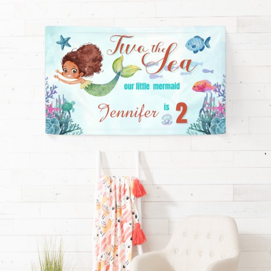 Banderoles Mermaid Two the Sea Girls 2e anniversaire (En situation)