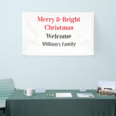 Banderoles Merry Bright Christmas ajouter nom de famille bien (Salon professionnel)