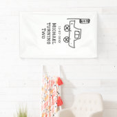 Banderoles Michael turning two birthday toy car traffic light (En situation)