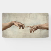 Banderoles Michaelangelo mains création adam dieu (Horizontal)