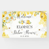 Banderoles Miel Bees Baby shower Floral Contexte Bienvenue (Horizontal)