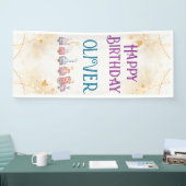 Banderoles mignon animal bleu 1ère fête d'anniversaire (Salon professionnel)