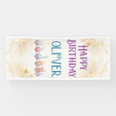 Banderoles mignon animal bleu 1ère fête d'anniversaire (Horizontal)