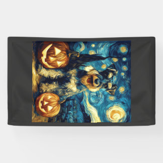 Banderoles Mignon chien Schnauzer miniature Halloween Jack O 