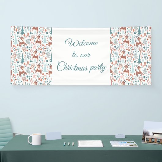 Banderoles Mignonne cerf en Forêt Whimsical Noël Motif (Salon professionnel)