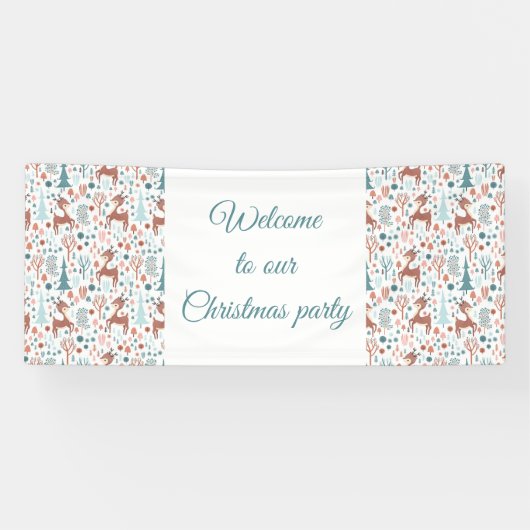 Banderoles Mignonne cerf en Forêt Whimsical Noël Motif (Horizontal)