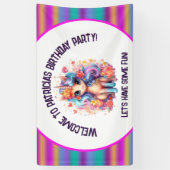 Banderoles mignonne filles Joyeux Anniversaire licorne (Vertical)