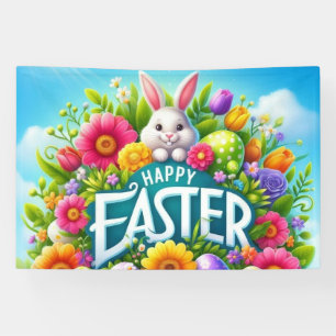 Banderoles Mignonne lapin de printemps/Pâques avec oeuf