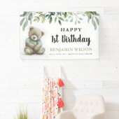 Banderoles Mignonne N'Importe Quel Âge Aquarelle Teddy Ours F (En situation)