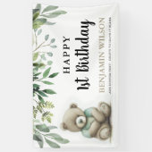 Banderoles Mignonne N'Importe Quel Âge Aquarelle Teddy Ours F (Vertical)