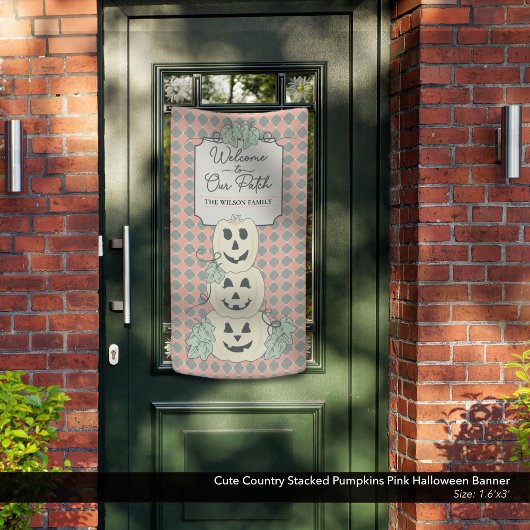 Banderoles Mignonne pays empilé Citrouille Pink Halloween