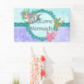 Banderoles Mignonne Sirène Bienvenue Mermaies fête d'annivers (En situation)