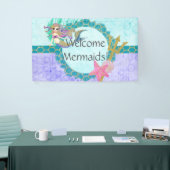 Banderoles Mignonne Sirène Bienvenue Mermaies fête d'annivers (Salon professionnel)