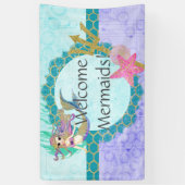 Banderoles Mignonne Sirène Bienvenue Mermaies fête d'annivers (Vertical)
