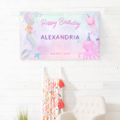 Banderoles Mignonne sous la mer Sirène Joyeux anniversaire (En situation)