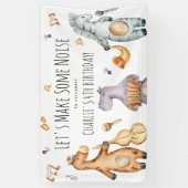 Banderoles Mignons Faisons Du Bruit Animaux Africains Anniver (Vertical)