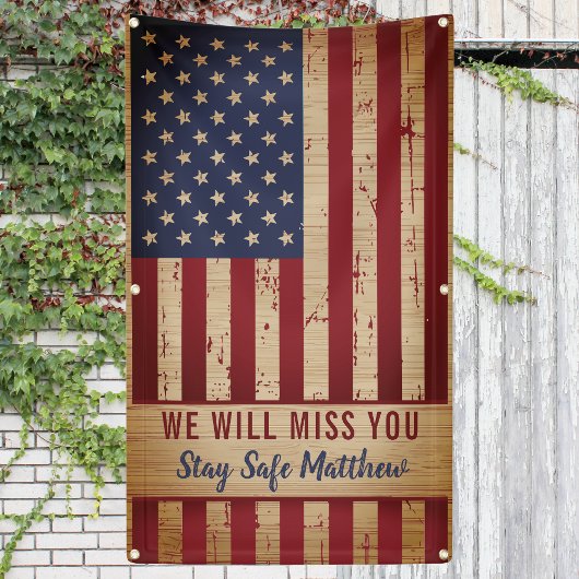 Banderoles Militaire rustique s'éloignant du drapeau américai