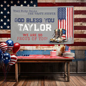 Banderoles Militaire US Flag GRAY Partir Farewell Party