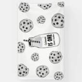 Banderoles Milk and Cookies Sweet One Birthday Banner (Vertical)