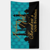 Banderoles Mille et une nuits orientés, vert de Teal (Vertical)