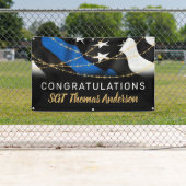 Banderoles Mince Blue Line Gold Police Parti de retraite (En situation)