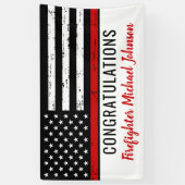 Banderoles Mince Red Line Firefighter Graduation Party (Vertical)