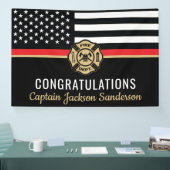 Banderoles Mince Red Line Flag Félicitations Pompiers Retrait (Salon professionnel)