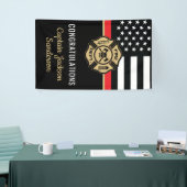 Banderoles Mince Red Line Flag Félicitations Pompiers Retrait (Salon professionnel)