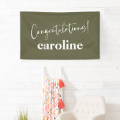 Banderoles Mini-Script Moss Green Custom Félicitations (En situation)