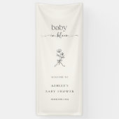 Banderoles Minimal Baby in Bloom Baby Shower Banner (Vertical)