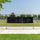 Banderoles Minimal Black Fabric Wedding Welcome Banner (Insitu)