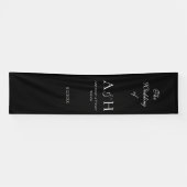 Banderoles Minimal Black Fabric Wedding Welcome Banner (Horizontal)
