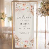 Banderoles Minimalist Boho Fall Floral Wedding Welcome