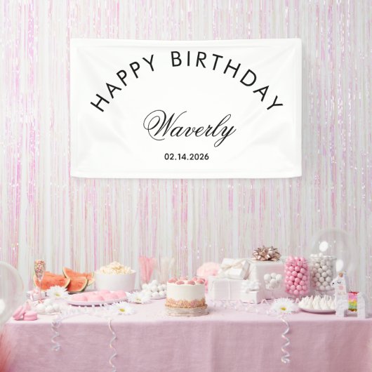 Banderoles Minimalist Happy Birthday Classic White (Fête)