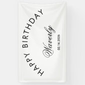 Banderoles Minimalist Happy Birthday Classic White (Vertical)