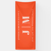 Banderoles Minimalist Orange Pink Simple Wedding day party (Vertical)