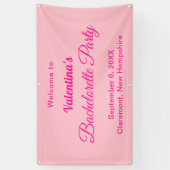 Banderoles Minimalist Text-Based Pink Bachelorette Party (Vertical)