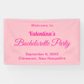 Banderoles Minimalist Text-Based Pink Bachelorette Party (Horizontal)