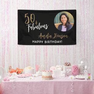 Banderoles Minimaliste 50 ans et Fabuleux Photo 50e Anniversa