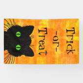 Banderoles Minou noir mignon et curieux à cache-cache (Horizontal)