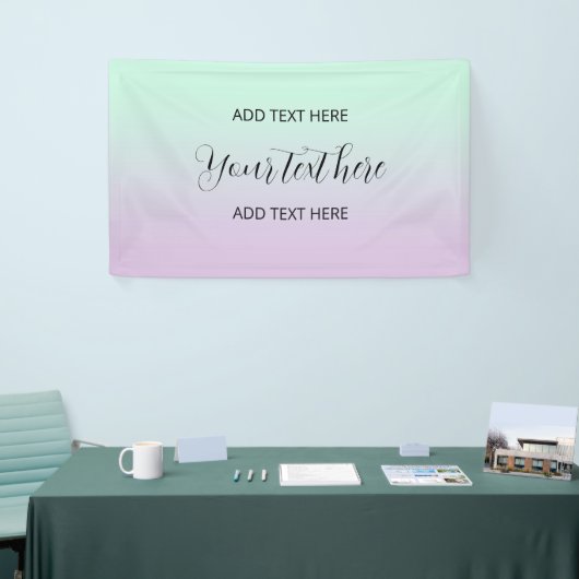 Banderoles Mint Esthétique Pastel Et Ombre Gradient Lilac (Salon professionnel)