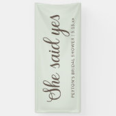 Banderoles Mint Green Texte Brown Elle A Dit Oui Fête des mar (Vertical)